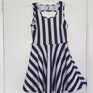 Striped heart cut back skater dress!
